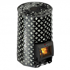 Дровяная банная печь GrillD Violet Romb Short Pro, камень 100 кг