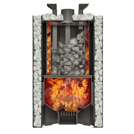 Дровяная банная печь GrillD Violet World Steel Short Window Max