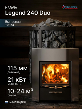 Дровяная печь Harvia Legend 240 Duo, для бани