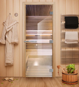 Дверь DoorWood Эталон, стекло прозрачное, коробка из лиственных пород